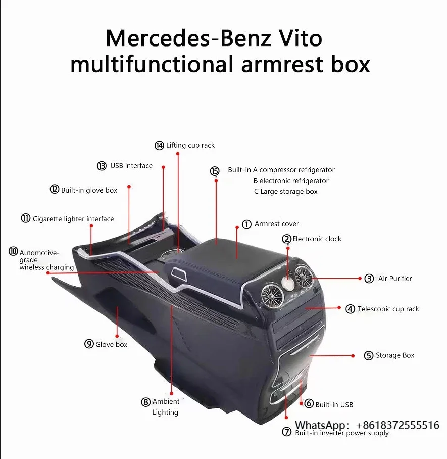 X W447 Center Console High Quality V250 Arm Rest Interior Auto Parts Black Car Armrest Box Car Auto Accessories
X W447 Center Console High Quality V250 Arm Rest Interior Auto Parts Black Car Armrest Box Car Auto Accessories