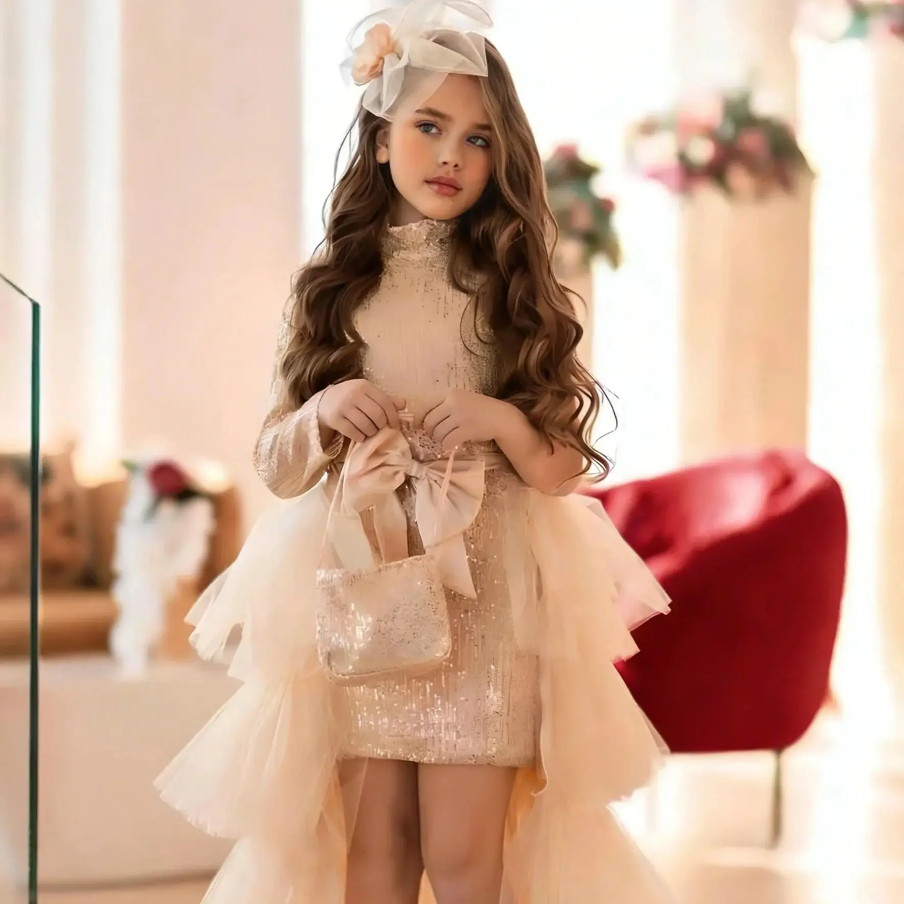 Elegant Shiny Girl's Birthday First Communion Dress One Shoulder Sequins Tulle Flower Girl Dresses for Wedding Customized
Elegant Shiny Girl's Birthday First Communion Dress One Shoulder Sequins Tulle Flower Girl Dresses for Wedding Customized