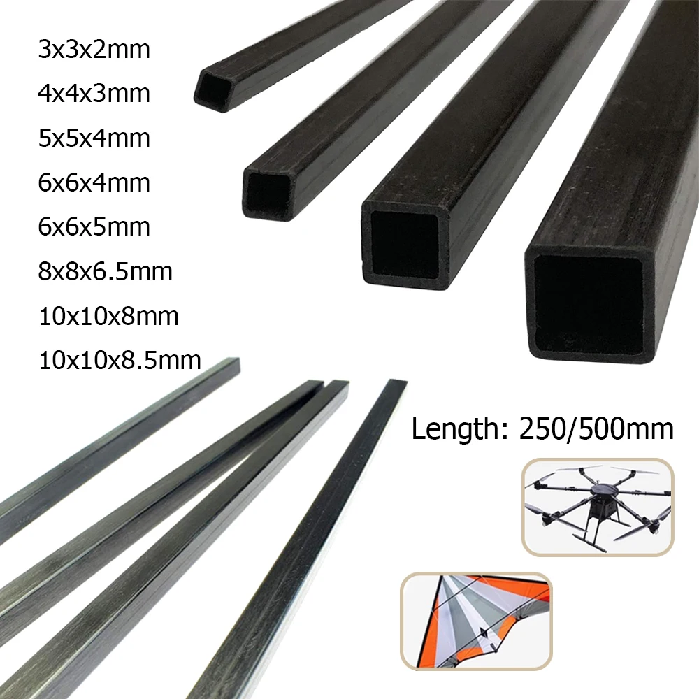 1/2/3 шт. квадратная трубка из углеродного волокна 3 мм ~ 10 мм, длина 250/500 мм, наружная внутренняя квадратная труба из углеродного волокна
1/2/3 шт. квадратная трубка из углеродного волокна 3 мм ~ 10 мм, длина 250/500 мм, наружная внутренняя квадратная труба из углеродного волокна