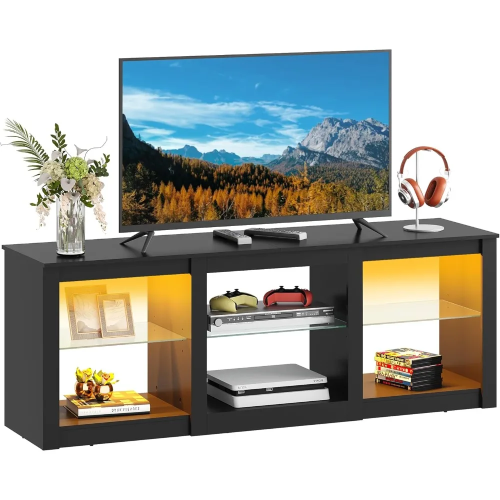 LED TV Stand for 65 Inch TV, Modern Entertainment Center with Adjustable Glass Shelves & Customizable LED Lights
LED TV Stand for 65 Inch TV, Modern Entertainment Center with Adjustable Glass Shelves & Customizable LED Lights