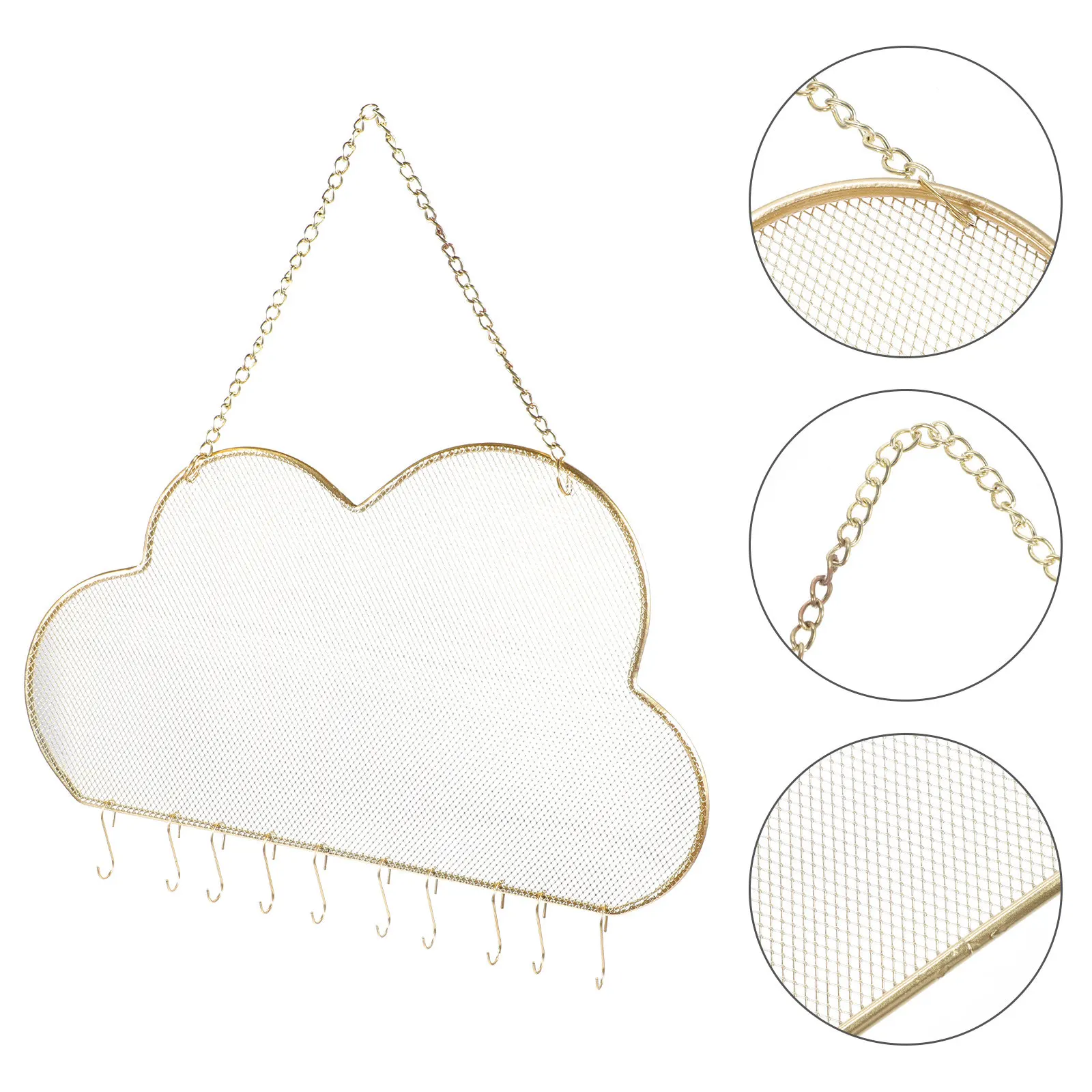 Cloud Hanging Jewelry Organizer Metal Wall Mounted Earring Display Hanger Necklace Bracelet Holder for Home Retail Shop Storage
Cloud Hanging Jewelry Organizer Metal Wall Mounted Earring Display Hanger Necklace Bracelet Holder for Home Retail Shop Storage