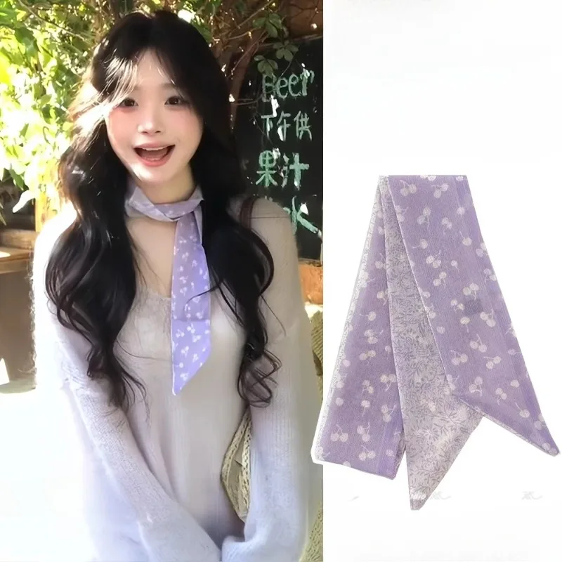 French Retro Purple Tied Hair Small Floral Long Silk Scarf Headband Braided Hair Chiffon Thin Ribbon Scarf New Style Summer 1Pcs
French Retro Purple Tied Hair Small Floral Long Silk Scarf Headband Braided Hair Chiffon Thin Ribbon Scarf New Style Summer 1Pcs