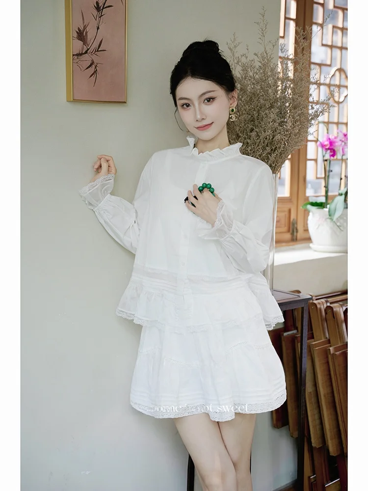 Yang GZ Spring Rain Clear Tea Lace Shirt Dress Set Women's Loose Versatile Slimming High-End Style Hanfu Hanfu Suit
Yang GZ Spring Rain Clear Tea Lace Shirt Dress Set Women's Loose Versatile Slimming High-End Style Hanfu Hanfu Suit