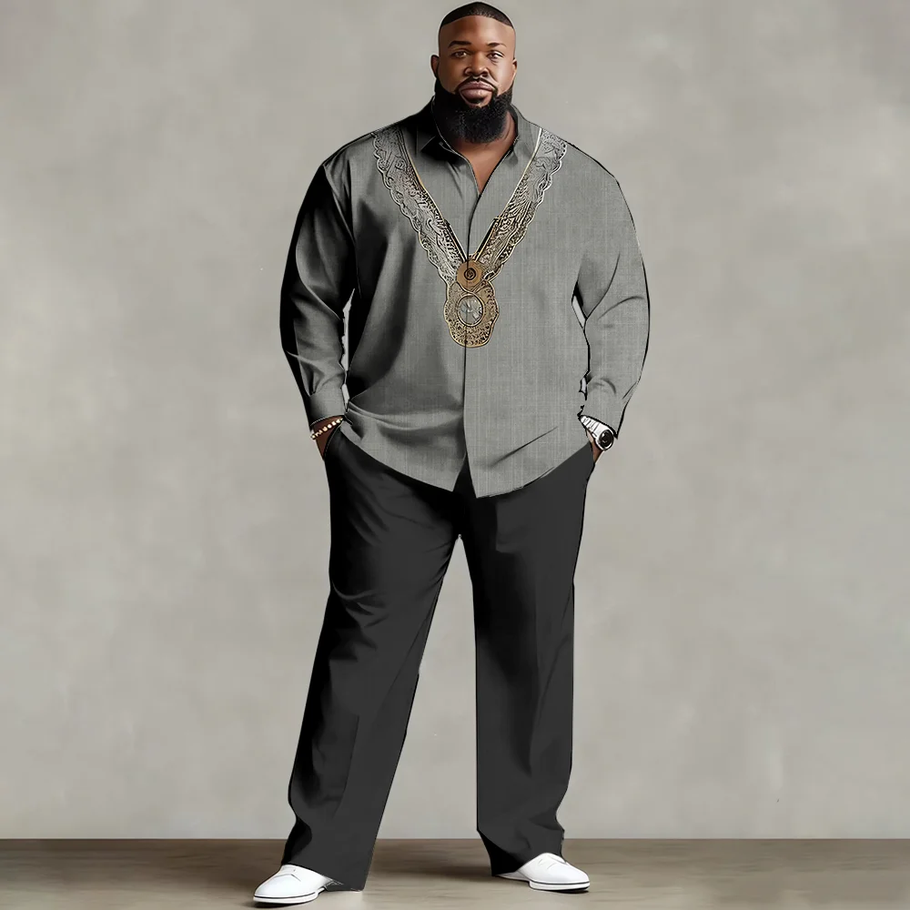 S-9xl plus size Men's Shirt Set: Ethnic-Chic Style - Soft Cotton Blend, Sleek Tribal Pattern Prints, Wrinkle-Resistant,
S-9xl plus size Men's Shirt Set: Ethnic-Chic Style - Soft Cotton Blend, Sleek Tribal Pattern Prints, Wrinkle-Resistant,