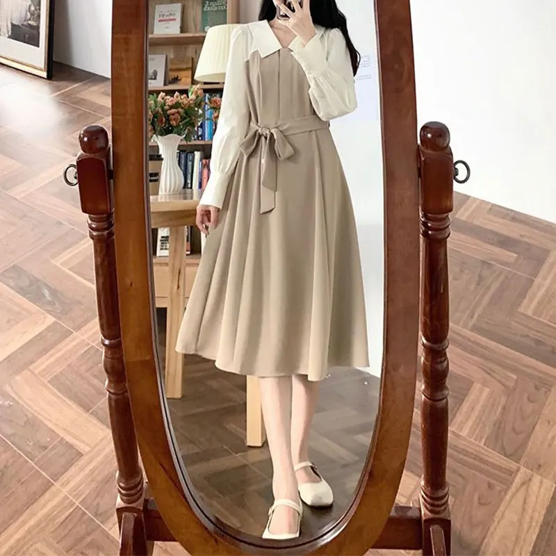 Patchwork Bowknotv Long Sleeve Fake Two Pieces Dresses Elegant Fashion Harajuku Female Clothes Loose Casual All Match Long Skirt
Patchwork Bowknotv Long Sleeve Fake Two Pieces Dresses Elegant Fashion Harajuku Female Clothes Loose Casual All Match Long Skirt