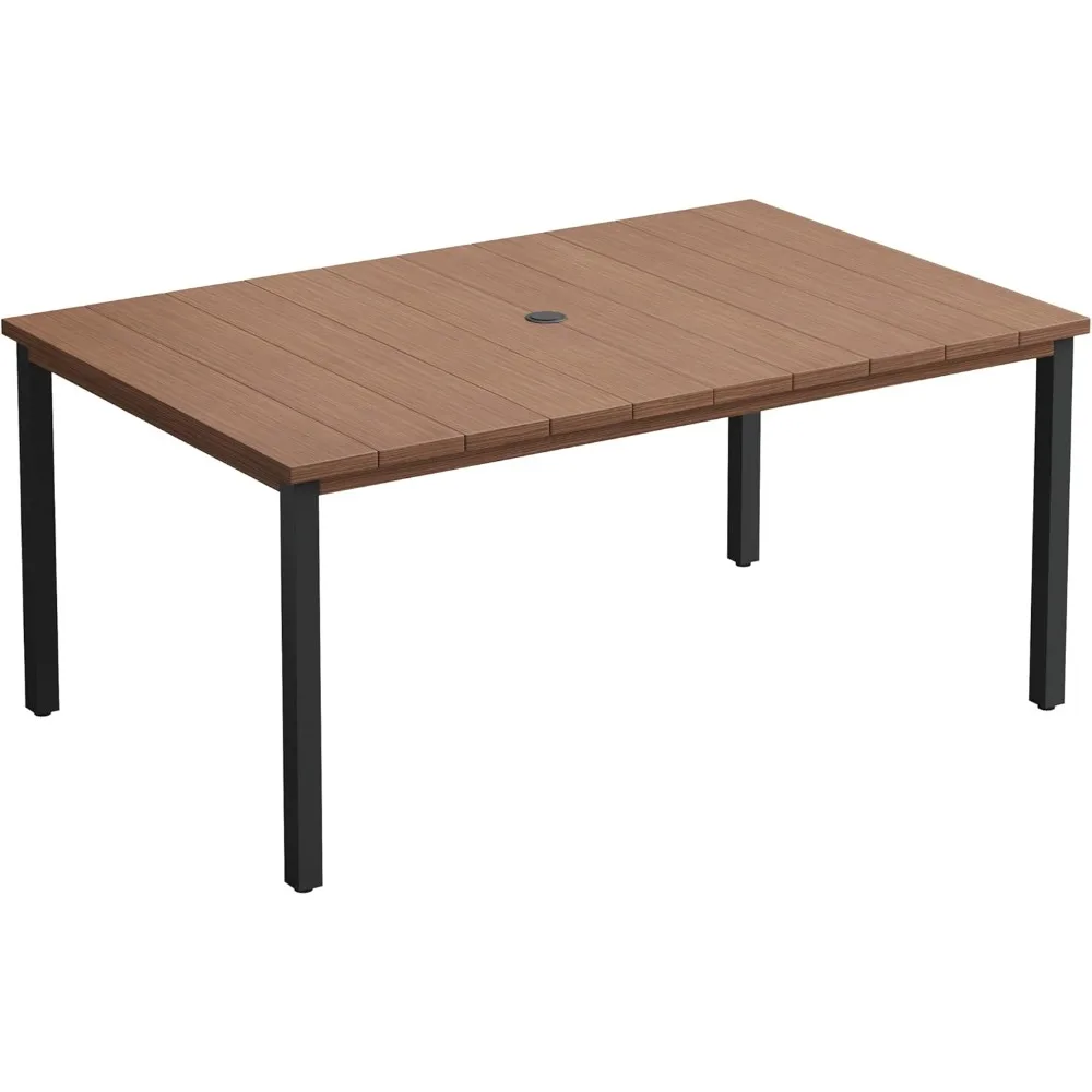 Rectangle Patio Dining Table for 6,Outdoor Dining Table with Umbrella Hole,All Weather Metal Patio Tables for Lawn Garden
Rectangle Patio Dining Table for 6,Outdoor Dining Table with Umbrella Hole,All Weather Metal Patio Tables for Lawn Garden
