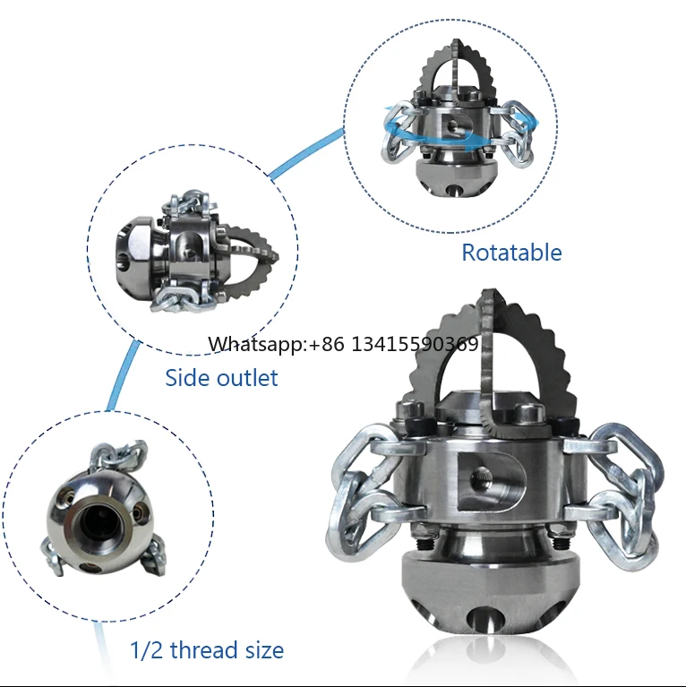 60-100lpm High-pressure Cleaning Nozzle Rotating Pipe Cleaning Nozzle Spray Nozzle for Large Pipes
60-100lpm High-pressure Cleaning Nozzle Rotating Pipe Cleaning Nozzle Spray Nozzle for Large Pipes