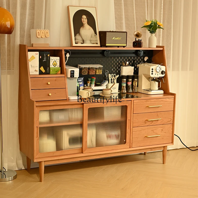Peninsula solid wood dining side cabinet, cherry wood storage, integrated Japanese side cabinet against the wall
Peninsula solid wood dining side cabinet, cherry wood storage, integrated Japanese side cabinet against the wall