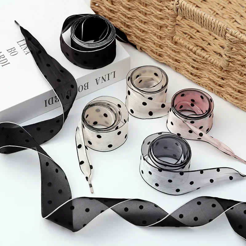 Pink Polka Dot Ribbon Flat Silk Shoelace Women Fashion White Laces Yarn Shoelace Sneakers 80/100/120/140CM Long Shoe Accessories
Pink Polka Dot Ribbon Flat Silk Shoelace Women Fashion White Laces Yarn Shoelace Sneakers 80/100/120/140CM Long Shoe Accessories