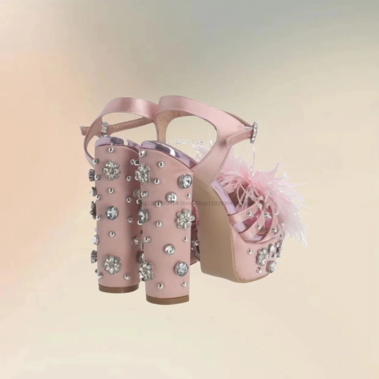 Pink Feather Crystal Decor Platform Sandals Buckle Strap Women Shoes Chunky High Heels Open Toe Dating 2026 Zapatos Para Mujere
Pink Feather Crystal Decor Platform Sandals Buckle Strap Women Shoes Chunky High Heels Open Toe Dating 2026 Zapatos Para Mujere