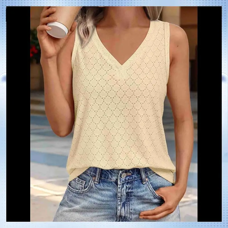 ABP-Women Eyelet Embroidery V Neck Beach Vacation Fashion Boho Sleeveless Tank Top
ABP-Women Eyelet Embroidery V Neck Beach Vacation Fashion Boho Sleeveless Tank Top