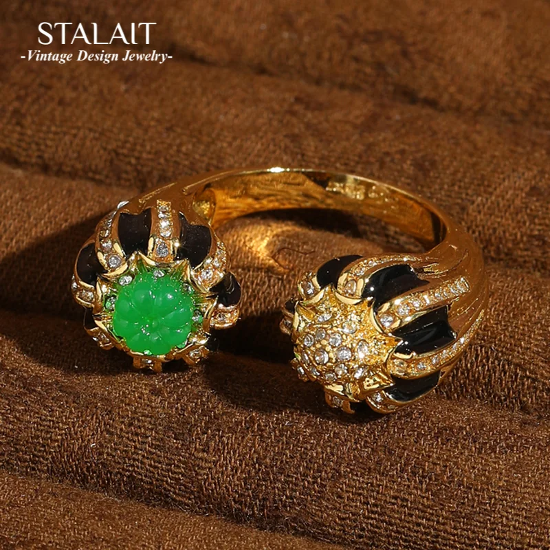 Vintage Pumpkin Green Rings Glazed Gold Color Double Ball Open Jewelry Luxury High Quality Christmas Halloween Accessories 2025
Vintage Pumpkin Green Rings Glazed Gold Color Double Ball Open Jewelry Luxury High Quality Christmas Halloween Accessories 2025