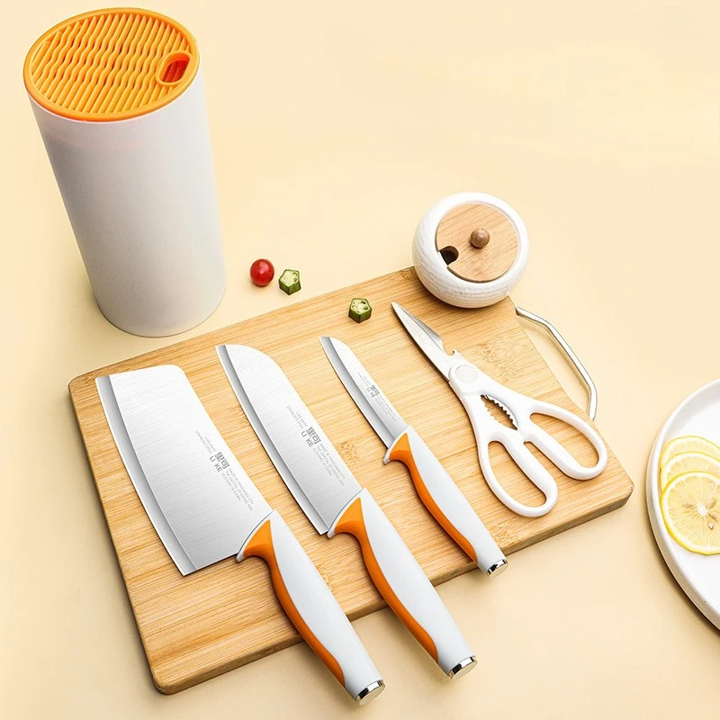 Beautiful Kitchen Knife Sets Stainless Steel Blade Household Cooking Knife Sets with Scissors and Holder Comfortable Handle
Beautiful Kitchen Knife Sets Stainless Steel Blade Household Cooking Knife Sets with Scissors and Holder Comfortable Handle