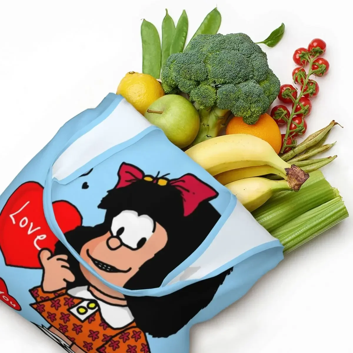 Сумки для покупок Mafalda Love You с принтом Kawaii на заказ, сумки для покупок из вторичной переработки холста, сумки на плечо с героями мультфильмов Quino, сумки с комиксами
Сумки для покупок Mafalda Love You с принтом Kawaii на заказ, сумки для покупок из вторичной переработки холста, сумки на плечо с героями мультфильмов Quino, сумки с комиксами