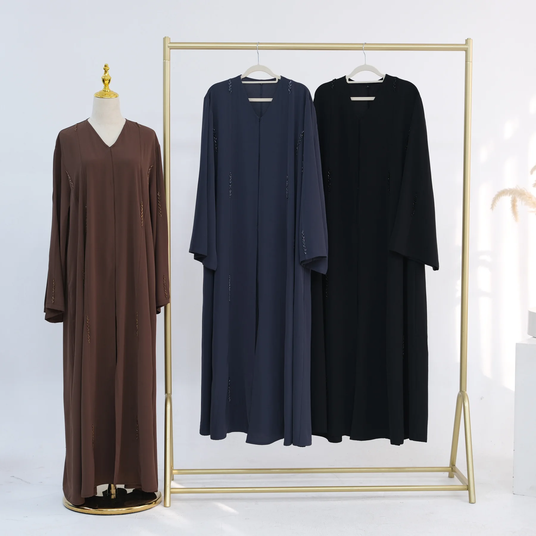 Eid Muslim Women Beaded Maxi Dress Dubai Abaya Islam Jalabiya Kebaya Cardigan Arab Robe Caftan Marocain Femme Musulmane Clothing
Eid Muslim Women Beaded Maxi Dress Dubai Abaya Islam Jalabiya Kebaya Cardigan Arab Robe Caftan Marocain Femme Musulmane Clothing
