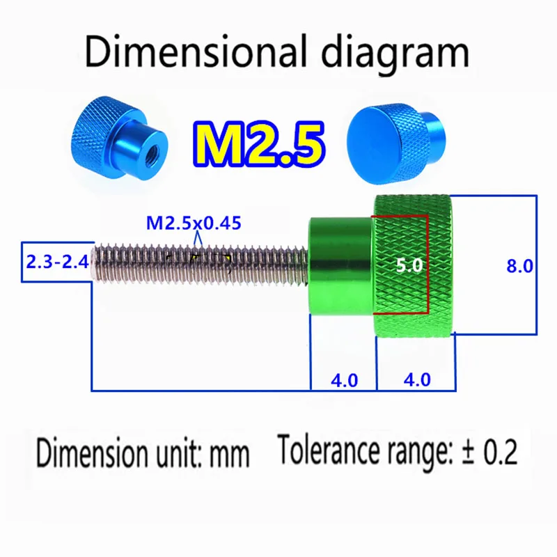 1Pc M2.5*L=3-40mm Aluminum Alloy Thumb Screw Aluminum Knurled Head Stainless Steel Thread Hand Tighten Thumb Machine Screws Bolt
1Pc M2.5*L=3-40mm Aluminum Alloy Thumb Screw Aluminum Knurled Head Stainless Steel Thread Hand Tighten Thumb Machine Screws Bolt