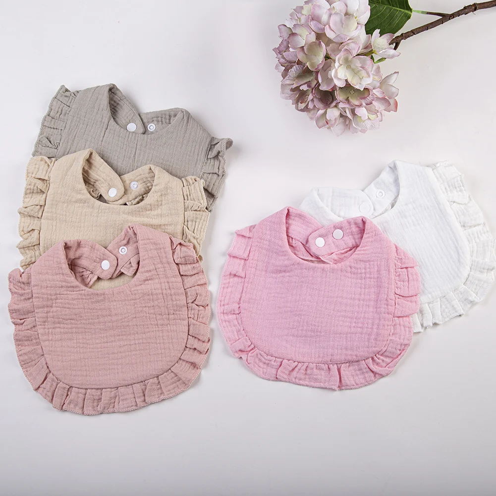 Solid Baby Bibs Adjustable Snap Saliva Towel Ruffled FrilEdge Muslin Cotton Burp Cloths A Grade Infant Boys Girls Feeding Scarf
Solid Baby Bibs Adjustable Snap Saliva Towel Ruffled FrilEdge Muslin Cotton Burp Cloths A Grade Infant Boys Girls Feeding Scarf