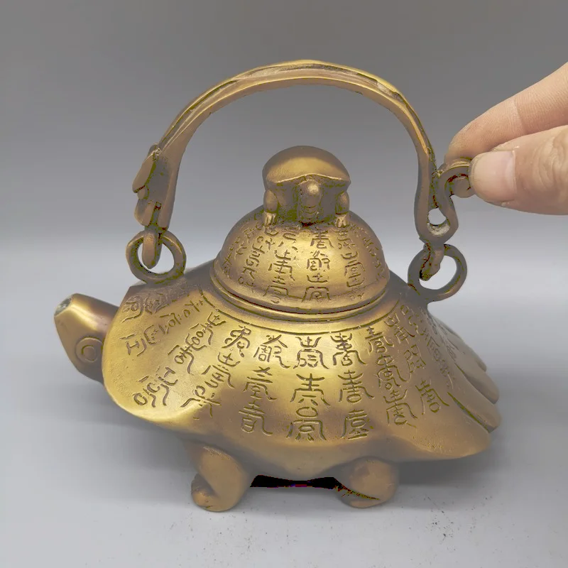 Fashion Chinese Exquisite Copper Longevity Turtle Teapot Crafts Statue Iiving Room Decoration Home Gift
Fashion Chinese Exquisite Copper Longevity Turtle Teapot Crafts Statue Iiving Room Decoration Home Gift