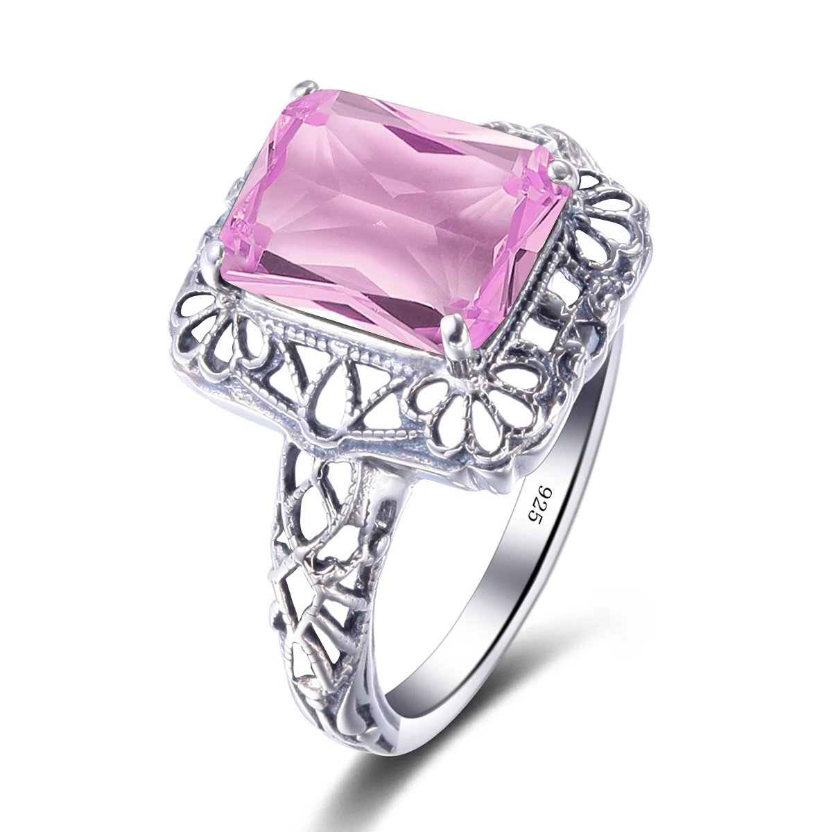 Vintage 925 Sterling Silver Ring for Women Large Square Pink Crystal Statement Retro Cocktail Party Jewelry Anniversary Gifts
Vintage 925 Sterling Silver Ring for Women Large Square Pink Crystal Statement Retro Cocktail Party Jewelry Anniversary Gifts
