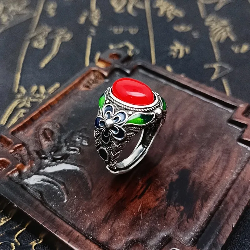 Fashion Lotus Inlaid Red Stone Rings for Women Retro Ethnic Style Green Leaf Flower Open Index Finger Ring Jewelry Accessories
Fashion Lotus Inlaid Red Stone Rings for Women Retro Ethnic Style Green Leaf Flower Open Index Finger Ring Jewelry Accessories