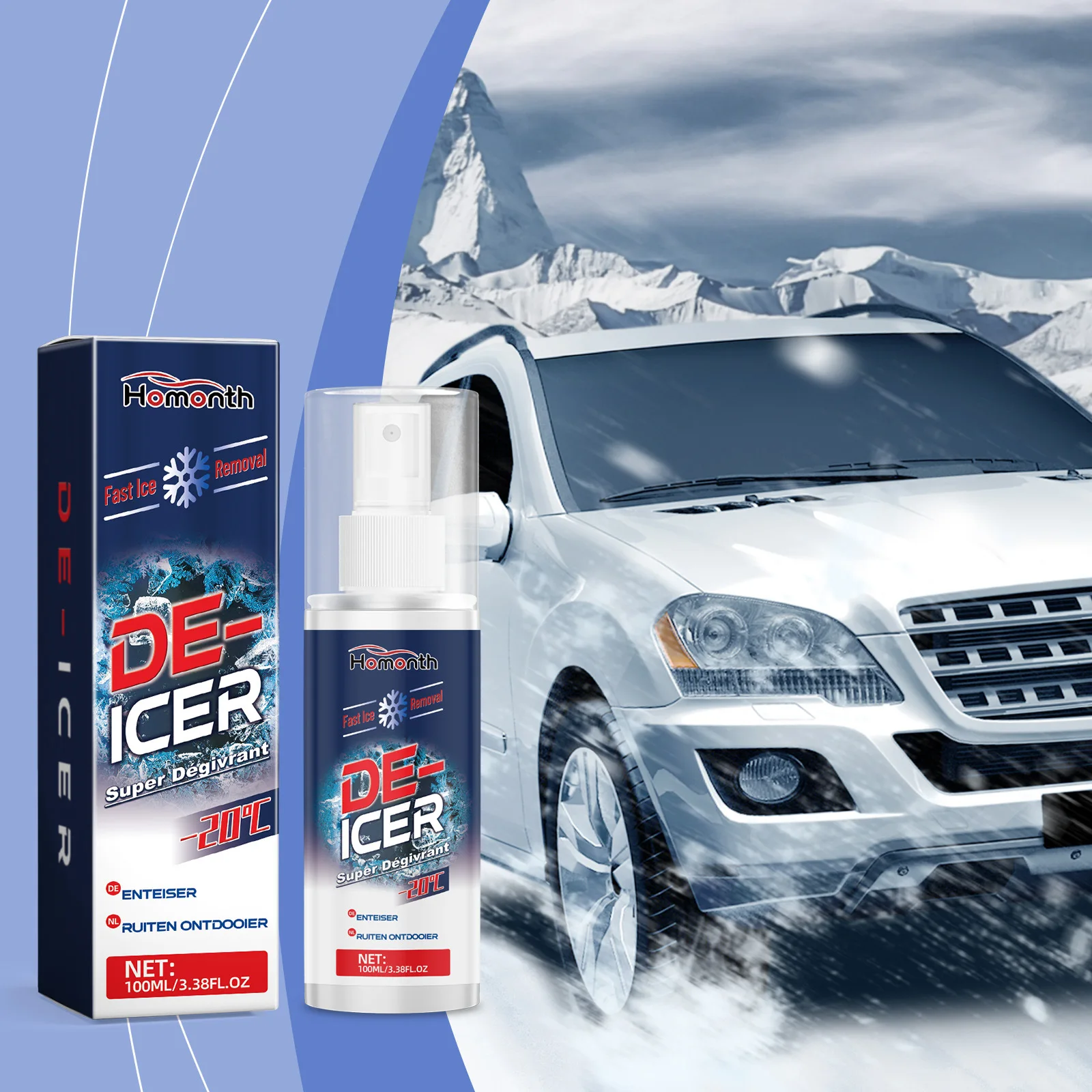 Car De-Icer Spray 100ml - Fast Ice & Frost Remover for Windshield, Winter Snow Melter, Safe for All Vehicles, Easy To Use
Car De-Icer Spray 100ml - Fast Ice & Frost Remover for Windshield, Winter Snow Melter, Safe for All Vehicles, Easy To Use