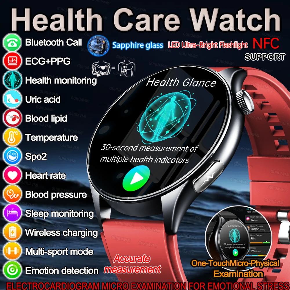 2025 New Health Care ECG+HRV+NFC SmartWatch Body Analysis Uric Acid Blood lipids Heart Rate Blood pressure Monitoring Smartwatch
2025 New Health Care ECG+HRV+NFC SmartWatch Body Analysis Uric Acid Blood lipids Heart Rate Blood pressure Monitoring Smartwatch