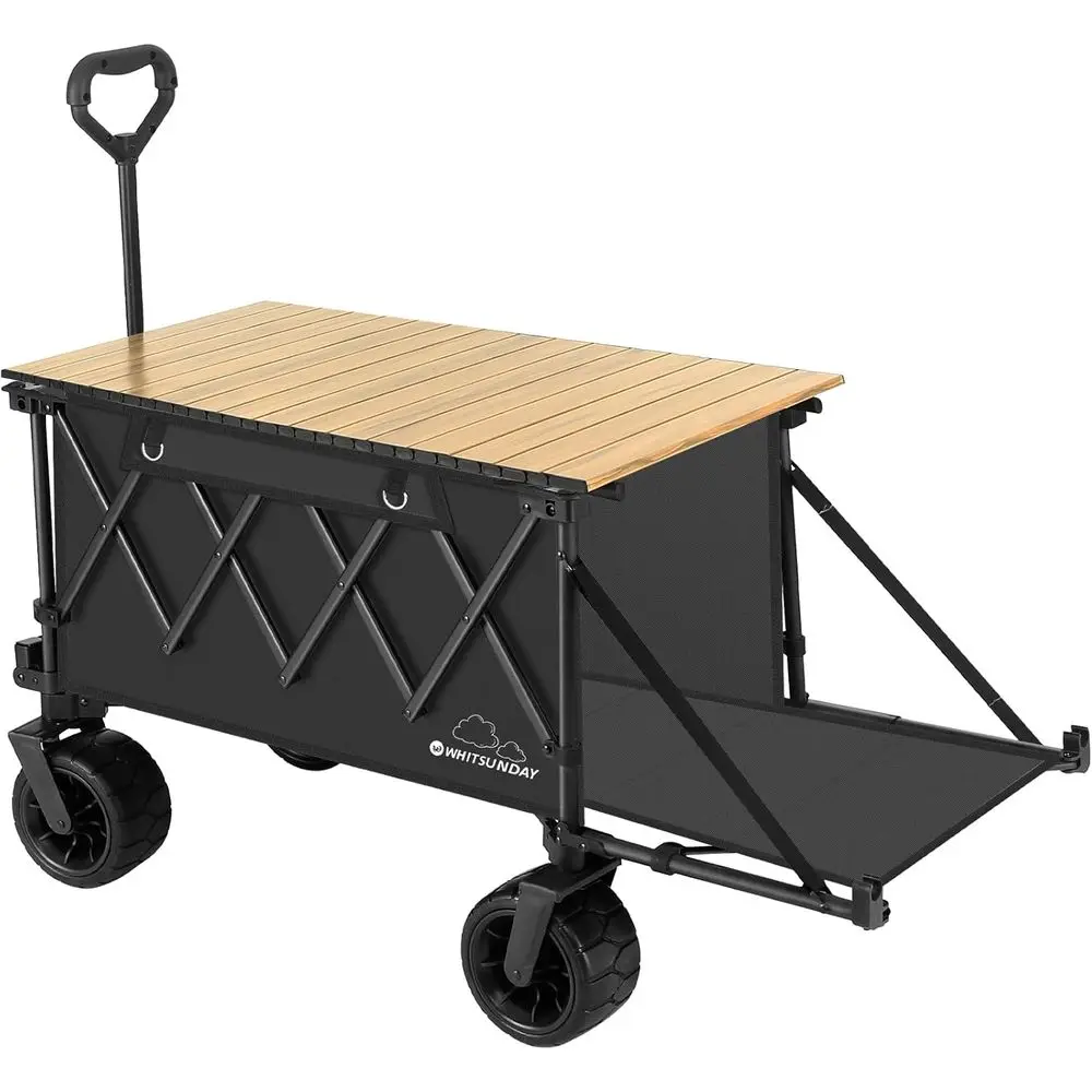 Durable Collapsible Utility Wagon with Table, All-Terrain Wheels for Beach, Camping, Garden, and Sports (Max Capacity Black)
Durable Collapsible Utility Wagon with Table, All-Terrain Wheels for Beach, Camping, Garden, and Sports (Max Capacity Black)