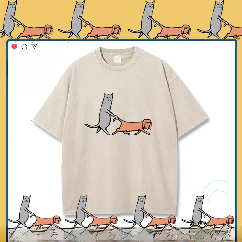 Retro Waed ort Sve round Ne T-irt Funny Prank Cute Dog Print Lightweight Cotton Casual Tee for Teens Summer Wear
Retro Waed ort Sve round Ne T-irt Funny Prank Cute Dog Print Lightweight Cotton Casual Tee for Teens Summer Wear