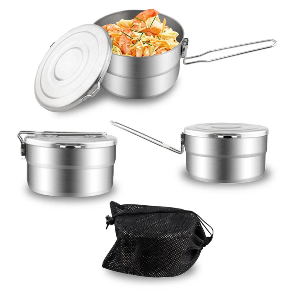 1.5L Stainless Steel Lunch Case Outdoor Camping Bento Pot with Storage Bag Camping Pot for Backpacking Hikiing Fishing
1.5L Stainless Steel Lunch Case Outdoor Camping Bento Pot with Storage Bag Camping Pot for Backpacking Hikiing Fishing