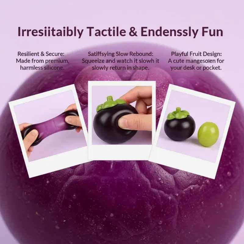 Simulated Purple Mangosteen Squeeze Toy Fruit Fidget Toy Anxiety Stress Relief Slow Rising Stress Ball Toy Birthday Holiday Gift
Simulated Purple Mangosteen Squeeze Toy Fruit Fidget Toy Anxiety Stress Relief Slow Rising Stress Ball Toy Birthday Holiday Gift