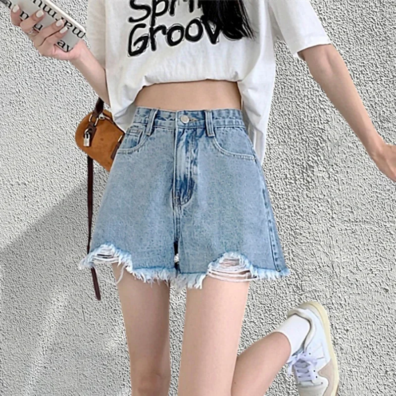 Woman High Waist Gothic Wide Leg Jeans Girls Streetwear Ripped Pants Female Baggy Deep Blue Light Blue Black White Denim Shorts
Woman High Waist Gothic Wide Leg Jeans Girls Streetwear Ripped Pants Female Baggy Deep Blue Light Blue Black White Denim Shorts