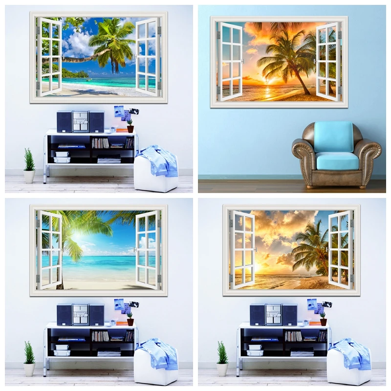 Removable Sea Wall Stickers for Modern Home Decor, Beach Coconut Tree Picture, Vinyl Decals, Landscape Wallpaper Peel And Stick
Removable Sea Wall Stickers for Modern Home Decor, Beach Coconut Tree Picture, Vinyl Decals, Landscape Wallpaper Peel And Stick