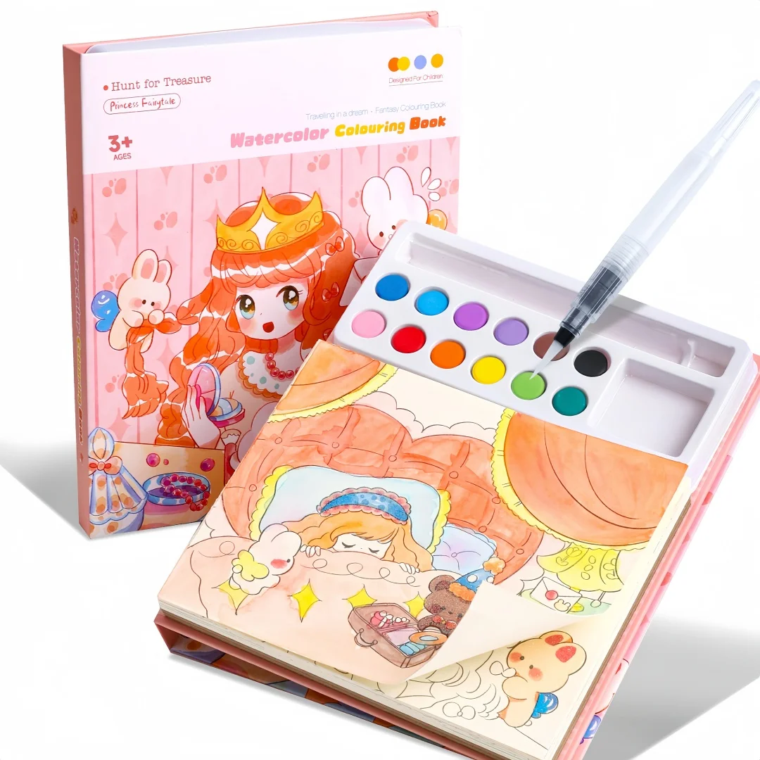 1 Book with 24 Watercolor Coloring Pages Gift Box Set - Includes a Built-In Palette + Water Brush, DIY Art Kit, Suitable for Children Aged 3 and Above, Perfect Birthday and Holiday Gift
1 Book with 24 Watercolor Coloring Pages Gift Box Set - Includes a Built-In Palette + Water Brush, DIY Art Kit, Suitable for Children Aged 3 and Above, Perfect Birthday and Holiday Gift