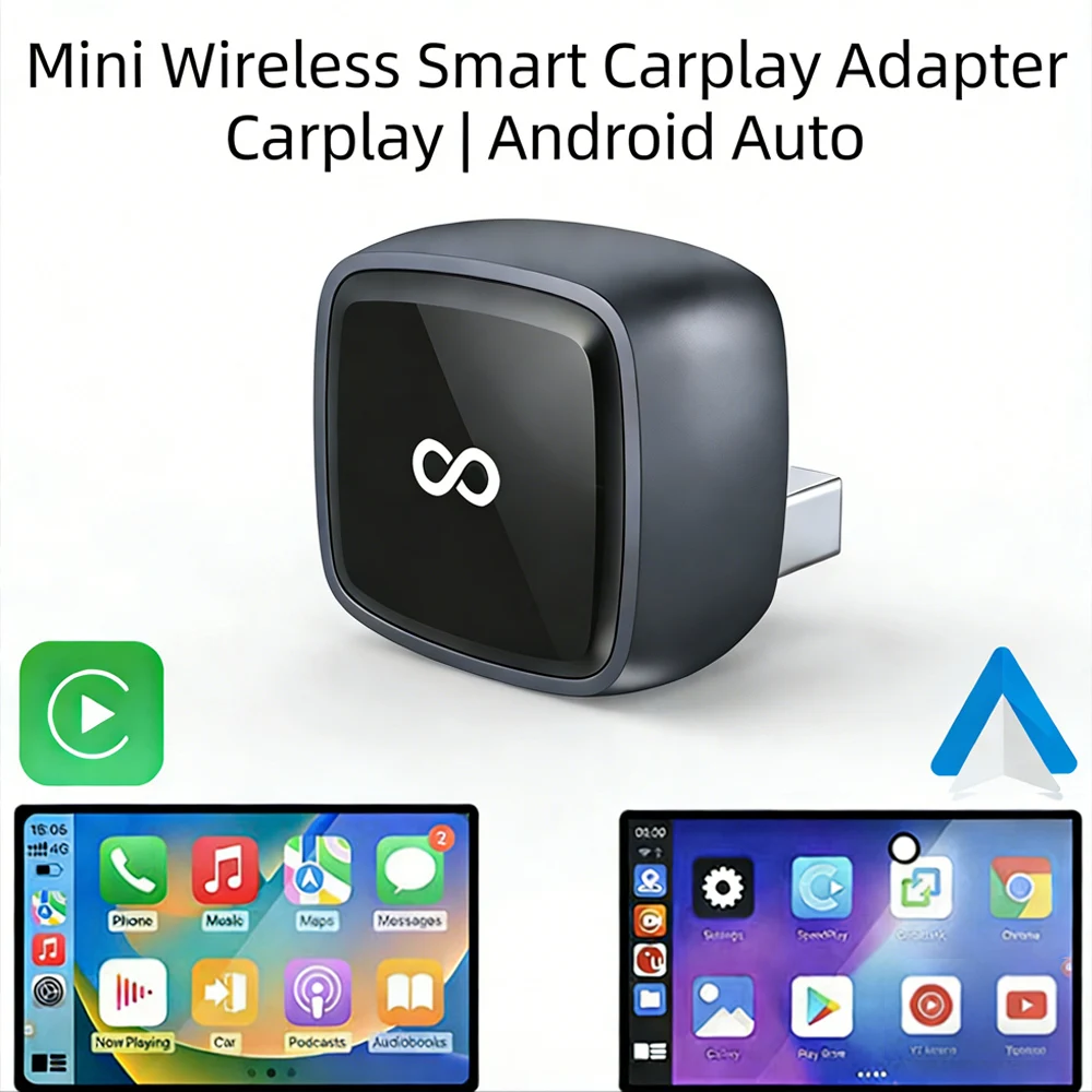 Беспроводной адаптер 2-в-1 для CarPlay и Android Auto, донгл CarPlay с функцией Plug & Play, преобразует проводное подключение в беспроводное, быстрое автоматическое подключение, без дополнительных устройств.
Беспроводной адаптер 2-в-1 для CarPlay и Android Auto, донгл CarPlay с функцией Plug & Play, преобразует проводное подключение в беспроводное, быстрое автоматическое подключение, без дополнительных устройств.