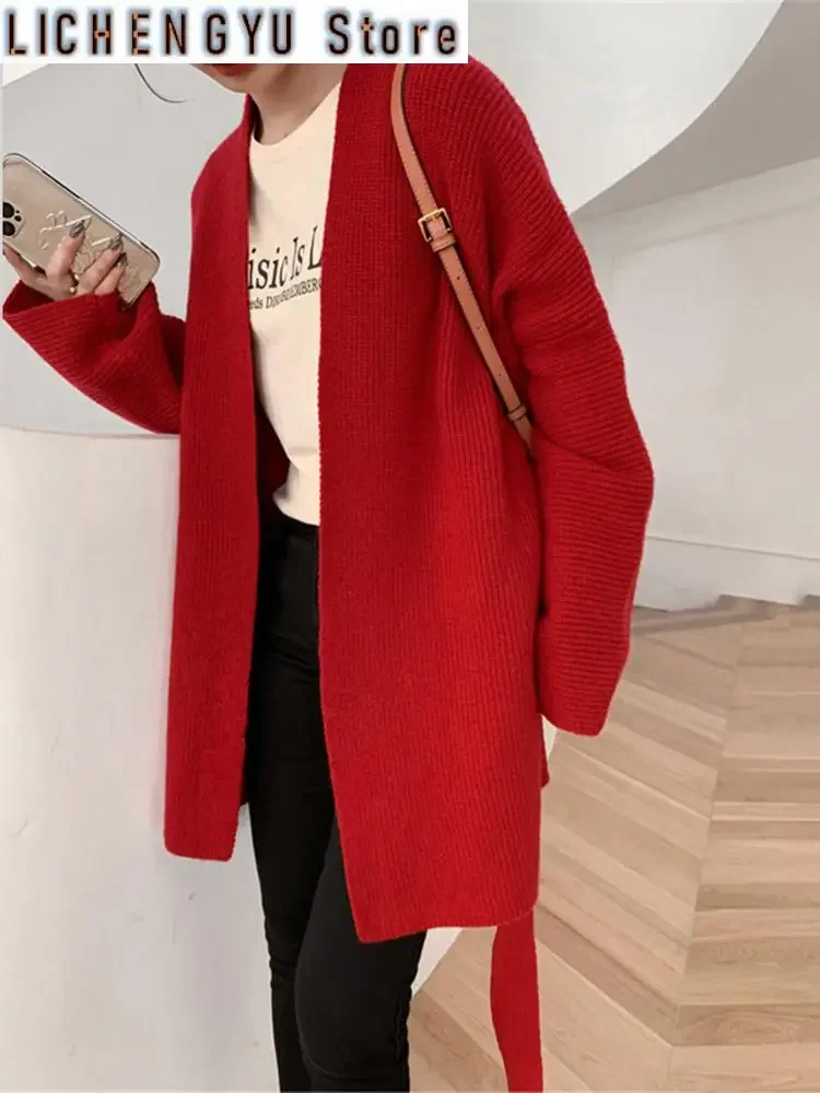 Belted Big Size Knitting Cardigan Sweater Loose Fit V-Neck Long Sleeve Women New Fashion Tide Autumn Winter
Belted Big Size Knitting Cardigan Sweater Loose Fit V-Neck Long Sleeve Women New Fashion Tide Autumn Winter
