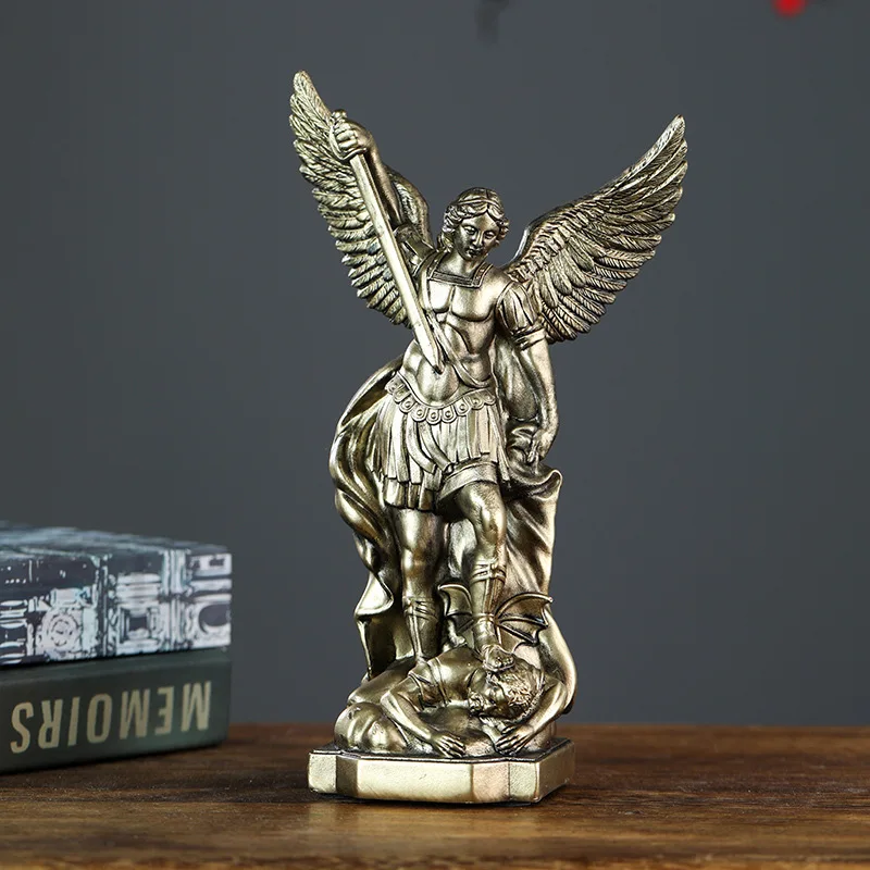 Saint Miguel Archangel Statue, Retro Bronze Resin Mythical Angel Decoration, Christian Catholic Home Decoration, Sculpture
Saint Miguel Archangel Statue, Retro Bronze Resin Mythical Angel Decoration, Christian Catholic Home Decoration, Sculpture