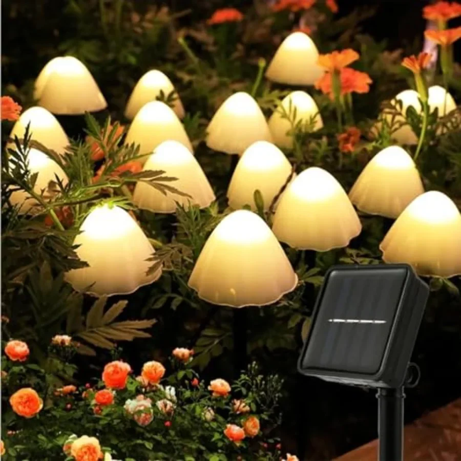 Mushroom Solar Lights Set of 15pcs 29.5ft Fairy String Light with Warm White LED 8 Adjustable Lighting Modes for Outdoor Decora
Mushroom Solar Lights Set of 15pcs 29.5ft Fairy String Light with Warm White LED 8 Adjustable Lighting Modes for Outdoor Decora
