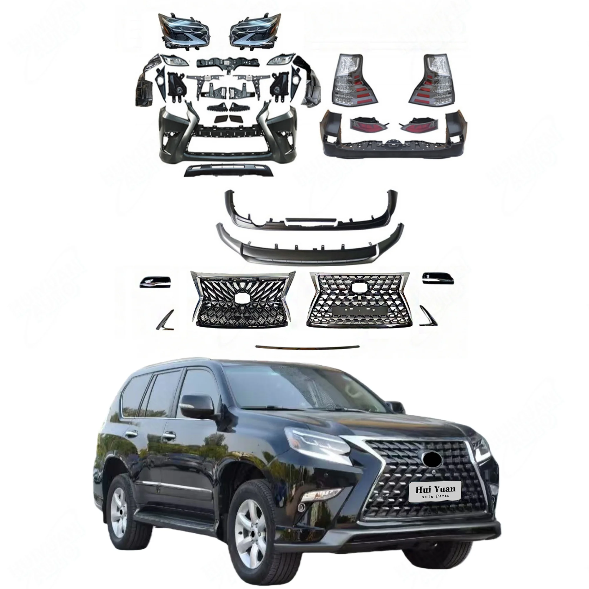 Hot Sale Newest Car Parts Body Kit for GX460 2010-2019 Change to 2020 with Front and Rear Bumper Auto Lamps
Hot Sale Newest Car Parts Body Kit for GX460 2010-2019 Change to 2020 with Front and Rear Bumper Auto Lamps