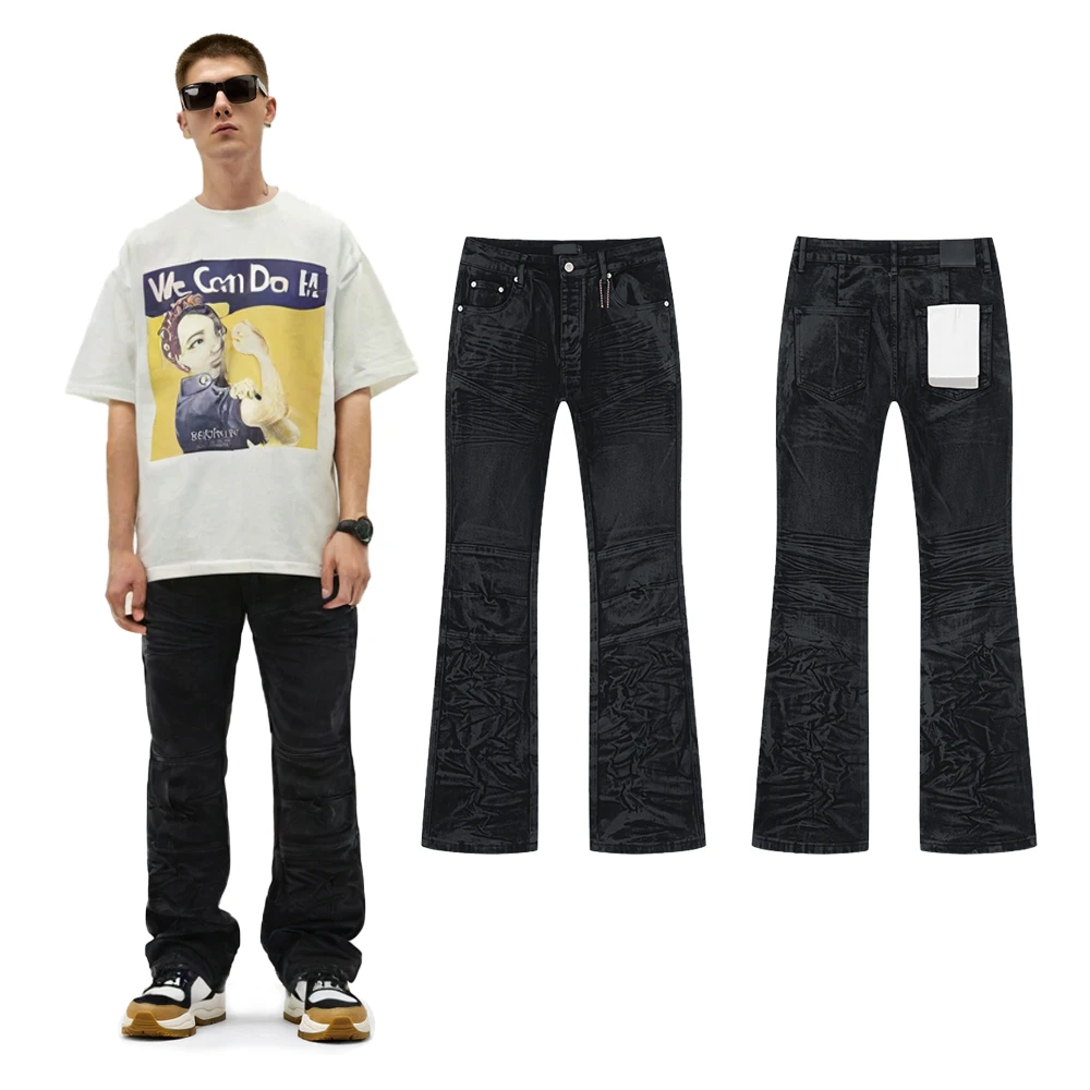 Y2k Streetwear Clothing Pleated Flared Jeans Hiphop Street Style Casual Coated Cotton Vintage Distressed Dark Flared Pants Men's
Y2k Streetwear Clothing Pleated Flared Jeans Hiphop Street Style Casual Coated Cotton Vintage Distressed Dark Flared Pants Men's