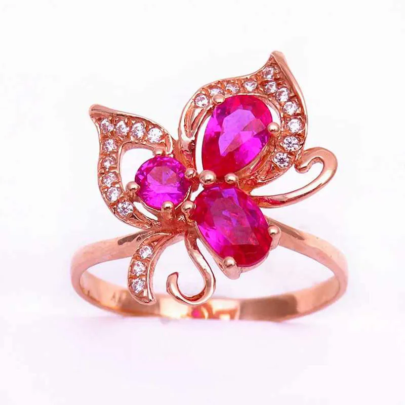 New 585 Purple Gold Fashion Ruby Butterfly Engagement Ring Exquisite Elegant Luxury 14K Rose Gold Women's Jewelry Gift
New 585 Purple Gold Fashion Ruby Butterfly Engagement Ring Exquisite Elegant Luxury 14K Rose Gold Women's Jewelry Gift