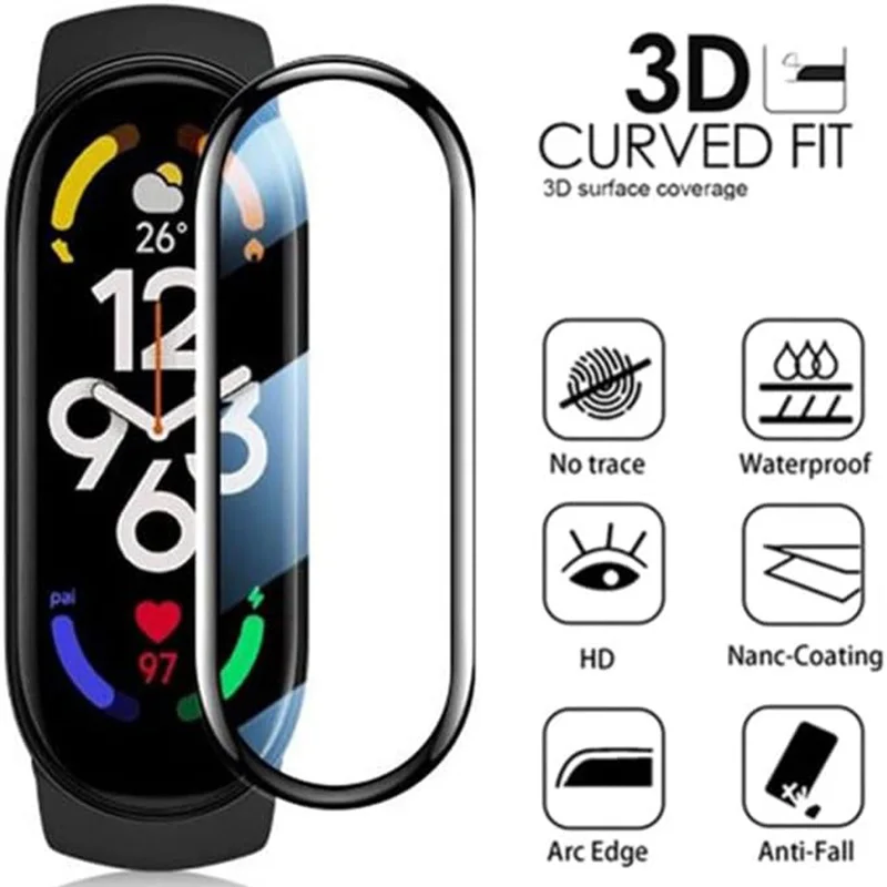 Закаленное стекло для Xiaomi MI Band 8 7 6 5 4, пленка для умных часов, аксессуары, полноэкранная защита 9D, полная защитная пленка HD
Закаленное стекло для Xiaomi MI Band 8 7 6 5 4, пленка для умных часов, аксессуары, полноэкранная защита 9D, полная защитная пленка HD