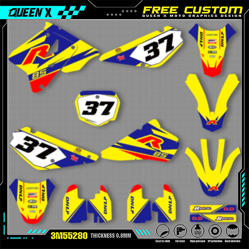 Queen X MOTOR Dirt Bike Графический фон Наклейки Комплект наклеек для SUZUKI RM85 2001 2002 2003 2004 2005 2006 2007 2008-2018 002
Queen X MOTOR Dirt Bike Графический фон Наклейки Комплект наклеек для SUZUKI RM85 2001 2002 2003 2004 2005 2006 2007 2008-2018 002