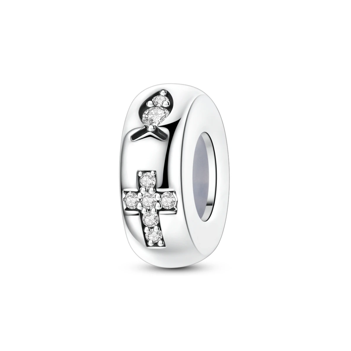 925 Sterling Silver Cross Ichthys Charms Clear CZ Silicone Stopper Beads Fit Bracelets Necklace Women Easter Religious Jewelry
925 Sterling Silver Cross Ichthys Charms Clear CZ Silicone Stopper Beads Fit Bracelets Necklace Women Easter Religious Jewelry