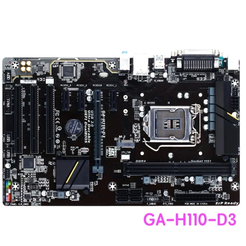 Подходящая материнская плата Gigabyte GA-H110-D3 для настольных ПК H110 D3 LGA 1151, материнская плата DDR4, 100% протестирована, ОК, полностью работает
Подходящая материнская плата Gigabyte GA-H110-D3 для настольных ПК H110 D3 LGA 1151, материнская плата DDR4, 100% протестирована, ОК, полностью работает