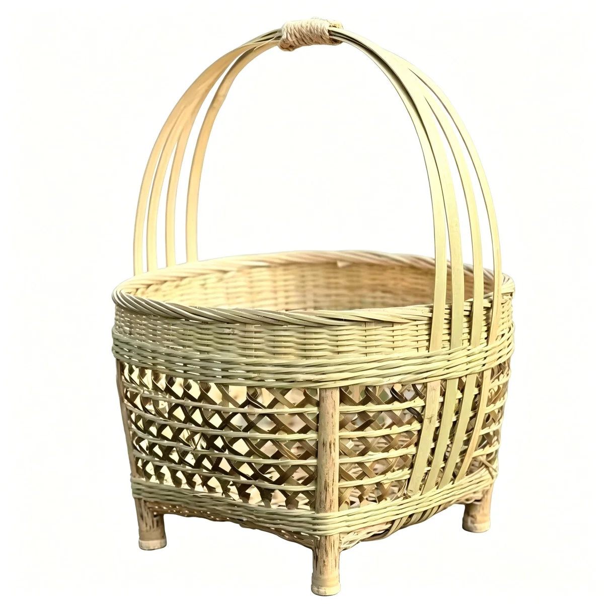 Handwoven Natural Bamboo Picnic Basket, Hollow Woven Fruit Storage Basket, Eco Food Safe Organizer for Kitchen Camping
Handwoven Natural Bamboo Picnic Basket, Hollow Woven Fruit Storage Basket, Eco Food Safe Organizer for Kitchen Camping