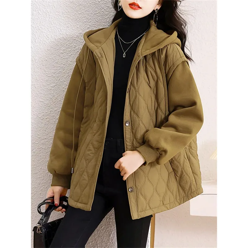 Soft Lightweight Fashion Down Cotton Coat For Women Autumn Winter 2024 New Casual Loose Slim Hooded Cotton Clip Jacket Female
Soft Lightweight Fashion Down Cotton Coat For Women Autumn Winter 2024 New Casual Loose Slim Hooded Cotton Clip Jacket Female