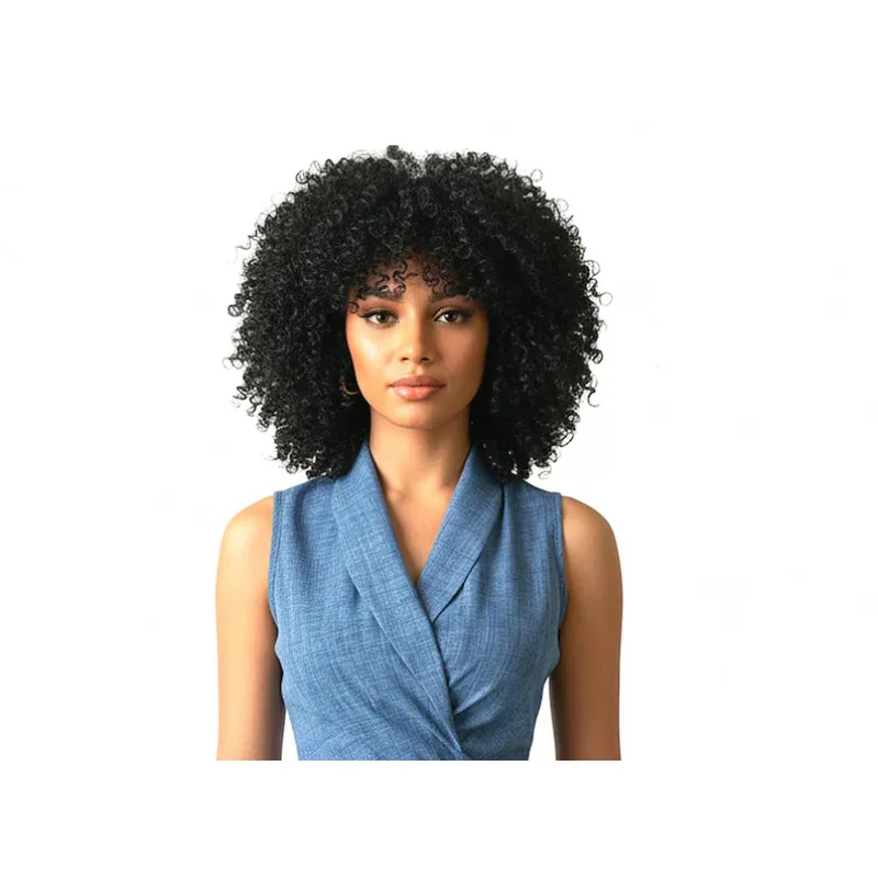 Glueless Kinky Curly Synthetic Wigs with Bangs for Black Women Afro Curly Short Bob Wig High Temperature Fiber For Daily Use
Glueless Kinky Curly Synthetic Wigs with Bangs for Black Women Afro Curly Short Bob Wig High Temperature Fiber For Daily Use