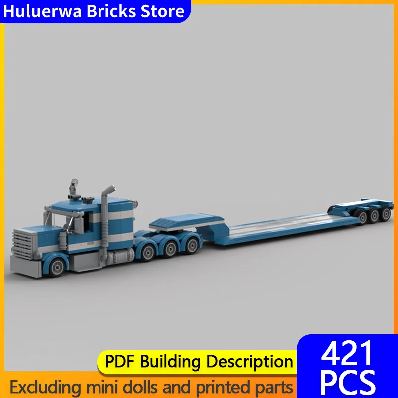 Модель городской автомобиль MOC, строительные кирпичи, тягач с длинной головкой и прицепом Lowboy, модульная технология, детские праздничные подарки, игрушки 
Модель городской автомобиль MOC, строительные кирпичи, тягач с длинной головкой и прицепом Lowboy, модульная технология, детские праздничные подарки, игрушки