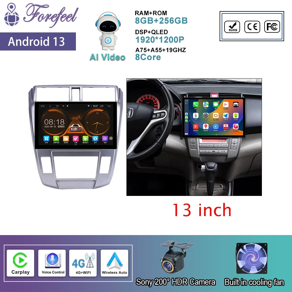 13 дюймов для Honda City 2008 2009 2010 2011 2012 2013 автомобильное радио Android Carplay головное устройство мультимедийный GPS Автомобильный плеер Навигация DVD
13 дюймов для Honda City 2008 2009 2010 2011 2012 2013 автомобильное радио Android Carplay головное устройство мультимедийный GPS Автомобильный плеер Навигация DVD