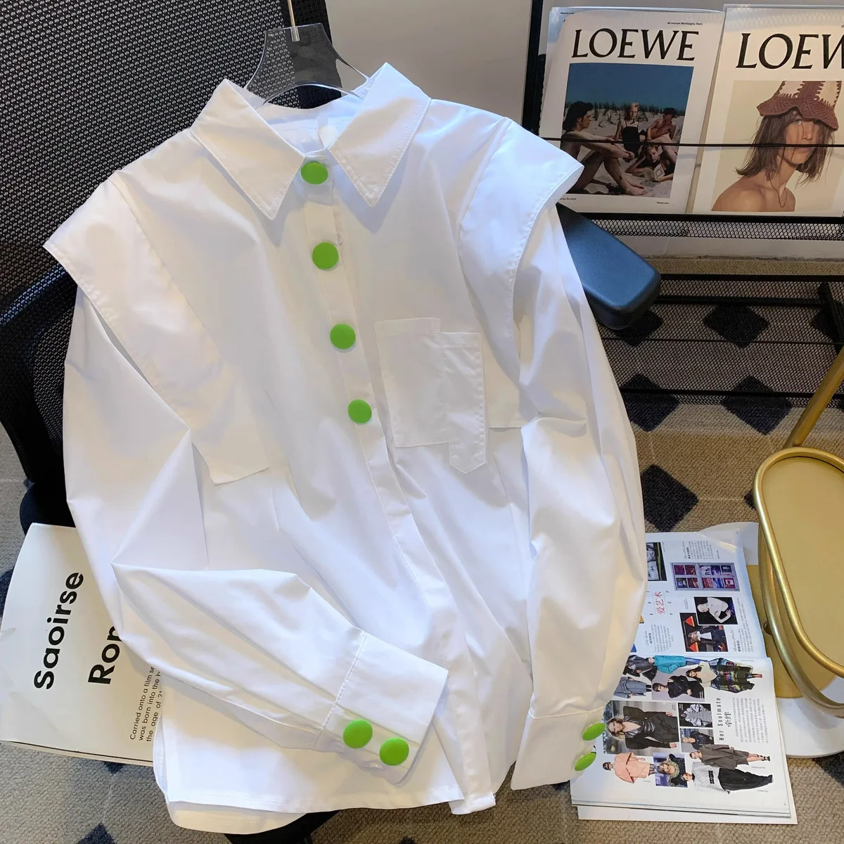 Women 2024 Spring Autumn New French Buttons Long Sleeve Shirt Female Turn Down Collar Shirts Ladies Loose Casual Blouses J302
Women 2024 Spring Autumn New French Buttons Long Sleeve Shirt Female Turn Down Collar Shirts Ladies Loose Casual Blouses J302